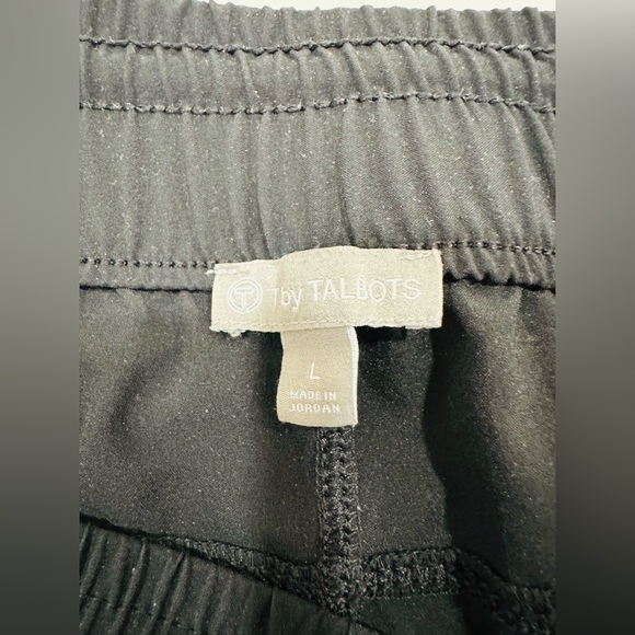 T by Talbots Black Elastic Waist Pull On Pants Cropped Capri Poly Spandex Size L - Picture 5 of 8